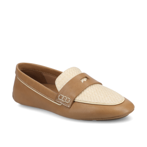 The Vesper Driver - Cappuccino Leather Raffia